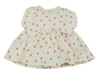 Smetanové bavlněné šaty s beruškami Primark