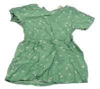 Zelená halenková tunika s kytičkami H&M