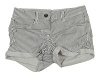 Bílo-černé pruhované plátěné kraťasy Gémo