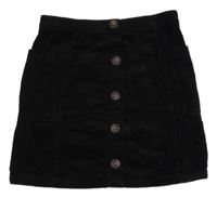 Černá manšestrová propínací sukně Next