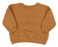 Medová oversize mikina snápisem George