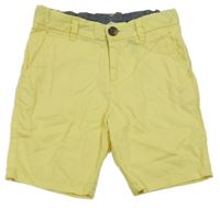 Žluté plátěné chino kraťasy H&M