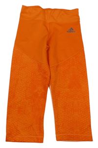 Oranžové sportovní capri legíny Adidas 