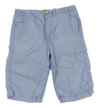 Modro-bílé pruhované plátěné chino kraťasy 