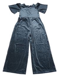Břidlicový třpytivý sametový žebrovaný culottes overal Next 