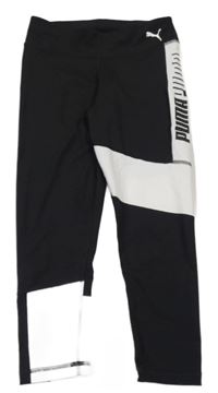 Černo-bílé sportovní legíny s logem Puma