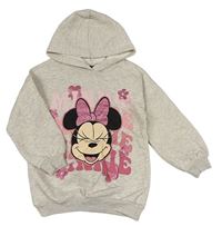 Světlebéžová melírovaná mikina s Minnie a kapucí Disney