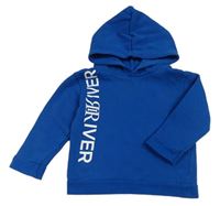 Cobaltově mikina s nápisem s kapucí RIVER ISLAND