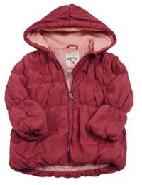 Vínová prošívaná šusťáková pod/zimní parka s kapucí TOTS