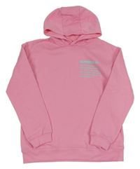 Růžová mikina s nápisy a kapucí PRIMARK