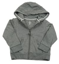 Tmavošedá melírovaná propínací mikina s kapucí Mothercare