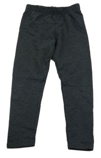 Tmavošedé melírované teplákové legíny 