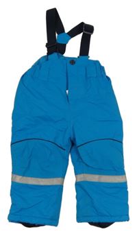 Modré šusťákové zimní oteplovačky s kšandami Topomini