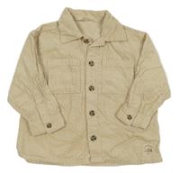 Světlebéžová manšestrová košilová bunda s nášivkou H&M