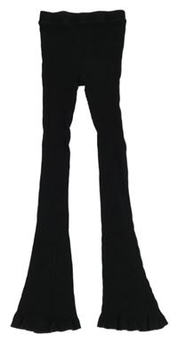Černé žebrované flare kalhoty Matalan