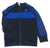 Tmavomodro-safírová propínací sportovní mikina Adidas