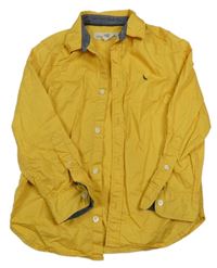 Tmavožlutá košile s výšivkou H&M