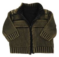 Béžovo-černý melírovaný propínací svetr Morris Mouse