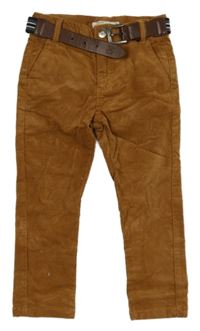 Nové - hnědé sametovo/manšestrové chino kalhoty LOSAN