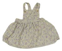 Bílá manšestrová laclová sukně s růžemi F&F