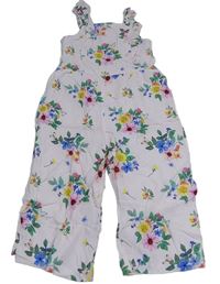 Světlerůžový květovaný culottes overal s volánky M&S