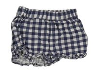 Tmavomodro-bílé kostkované lehké kraťasy Primark