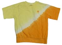 Žluto-oranžovo-bílé batikované teplákové tričko s palmou H&M