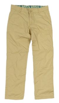 Žluté plátěné kalhoty H&M