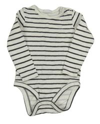 Bílo-antracitové pruhované teplákové body F&F