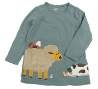 Zelenošedé triko s domácími zvířaty TCM