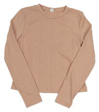 Růžová vzorovaná crop mikina Shein