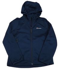 Tmavomodrá sportovní propínací funkční mikina s kapucí zn. Berghaus