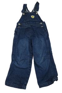 Tmavomodré laclové rifle s nášivkou