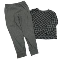 Tmavošedo-černé pyžamo s kostkovaným vzorem George