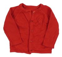 Červený propínací svetr s květinou Nutmeg