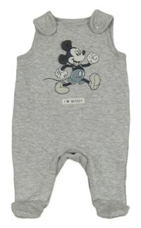 Šedé melírované prošívané teplákové dupačky s Mickeym C&A