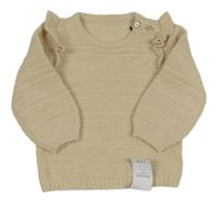 Nové - Béžový třpytivý svetr s volánky Nutmeg