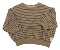 Hnědo-černá pruhovaná oversize mikina George