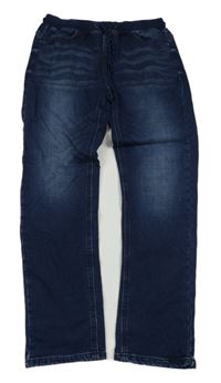 Tmavomodré teplákové rifle Next