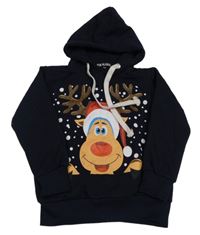 Tmavomodrá mikina se sobem a kapucí