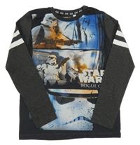 Tmavošedé melírované triko se Stormtroopery - Star Wars C&A