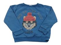 Modrá mikina s vlkem M&S