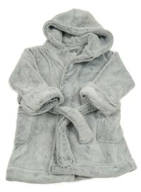 Šedý chlupatý župan s kapucí Next