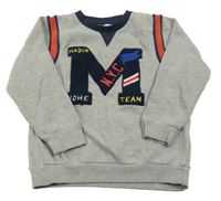 Šedá melírovaná mikina s písmenem Minoti