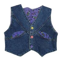 Tmavomodrá riflová podšitá vesta