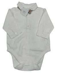 Nové - 2set - Bílé košilové body + motýlek Next