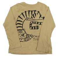 Hnědé triko s tygrem H&M