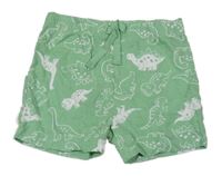 Zelené bavlněné kraťasy s dinosaury Primark