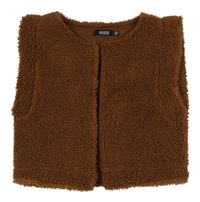 Hnědá huňatá podšitá crop vesta Europe Kids