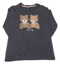 Antracitové triko s medvědy H&M